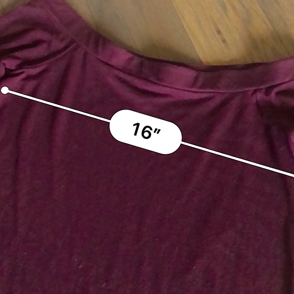 LOFT burgundy off-the-shoulder long sleeve lightweight top, Excellent condition! - Picture 3 of 10